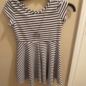 Girls/teen black and white stripped dress